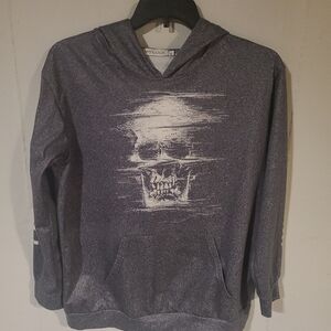 Men's Gray Skull Graphic Hoodie
